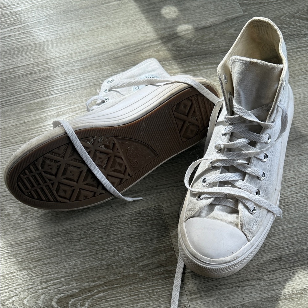 Converse White High Top Canvas Sneakers - Picture 2 of 2